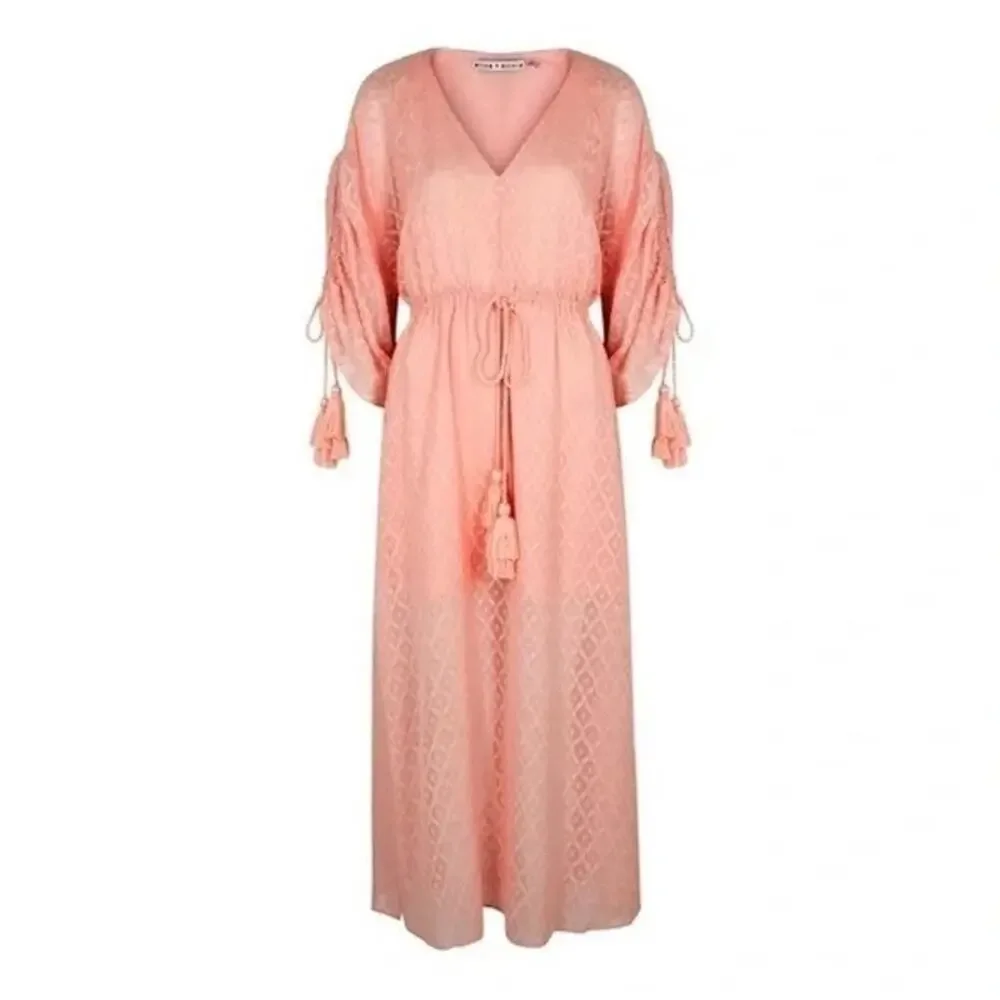 (70% OFF) Nwt Alice & Olivia Esmeralda Silk Blend Side Slit Midi Dress Medium - Picture 2 of 7